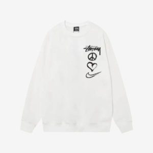 Nike X Stussy Peace Love Swoosh White Crew