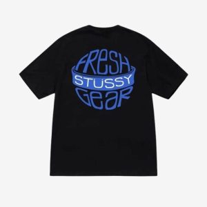 Stussy Fresh Gear Schwarzes T shirt
