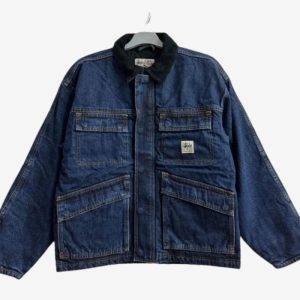 Stussy Washed Work Jeansjacke Blau